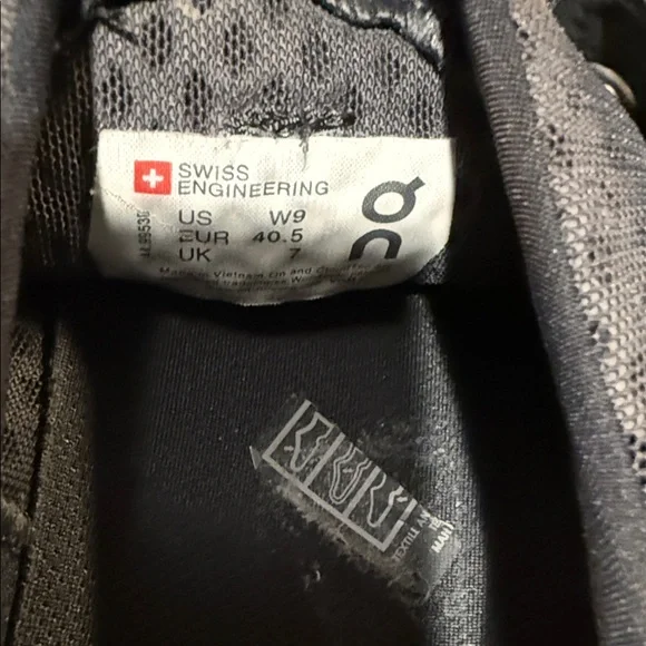 On Running Women’s Black and White Sneakers - Picture 6 of 6